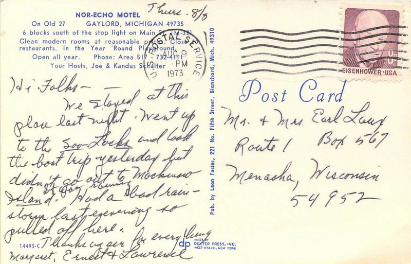 Nor-Echo Motel - Old Postcard